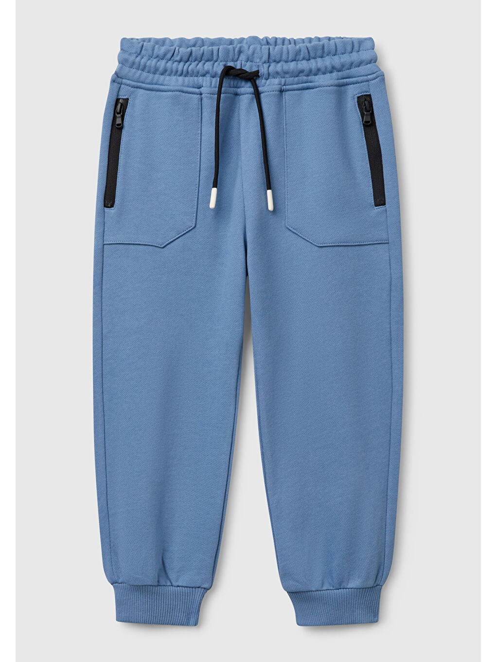 Erkek Çocuk Havacı Mavi Beli İpli Fermuar Cepli Paçası Ribanalı Eşofman Altı