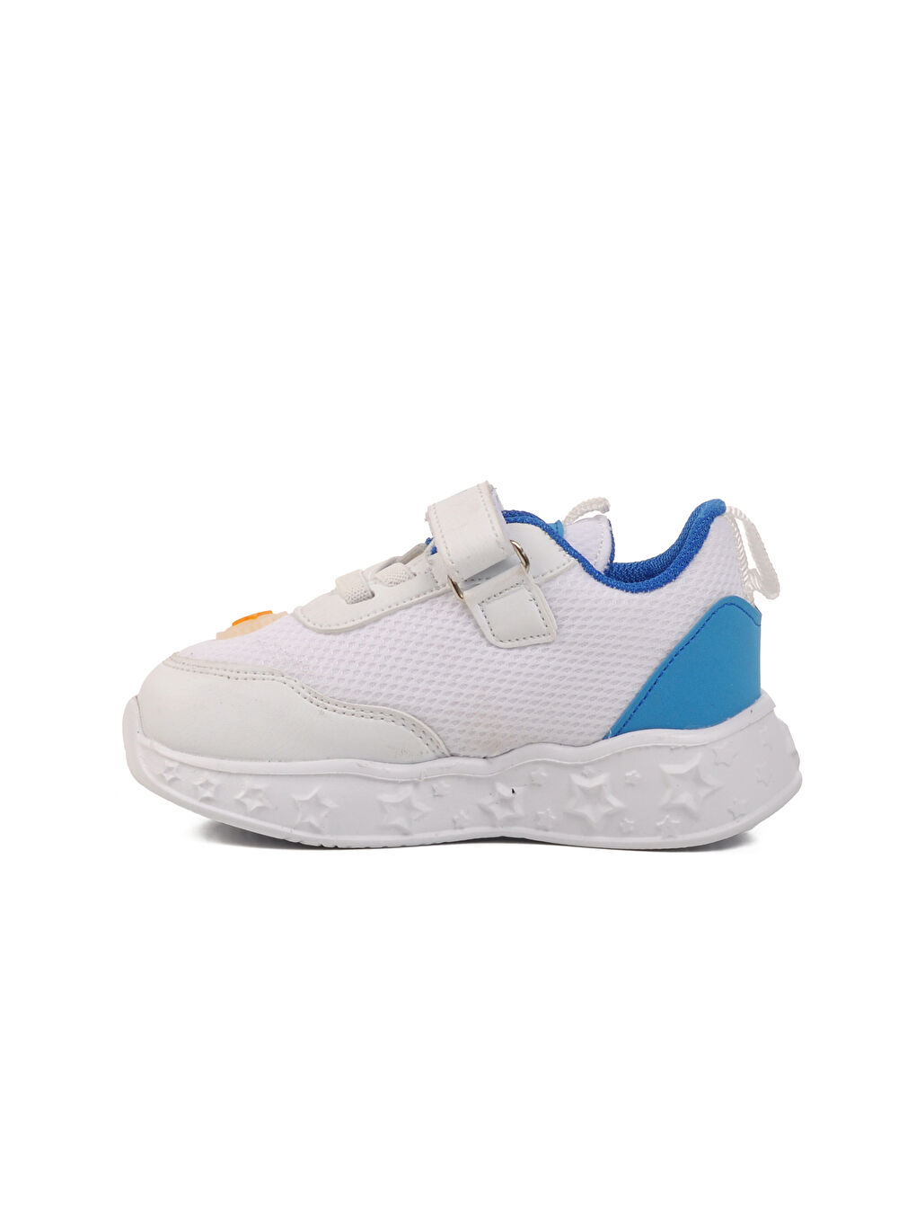 Beyaz Mavi Cırtlı Işıklı Hafif Unisex Çocuk Spor Ayakkabı Ruffon B-1