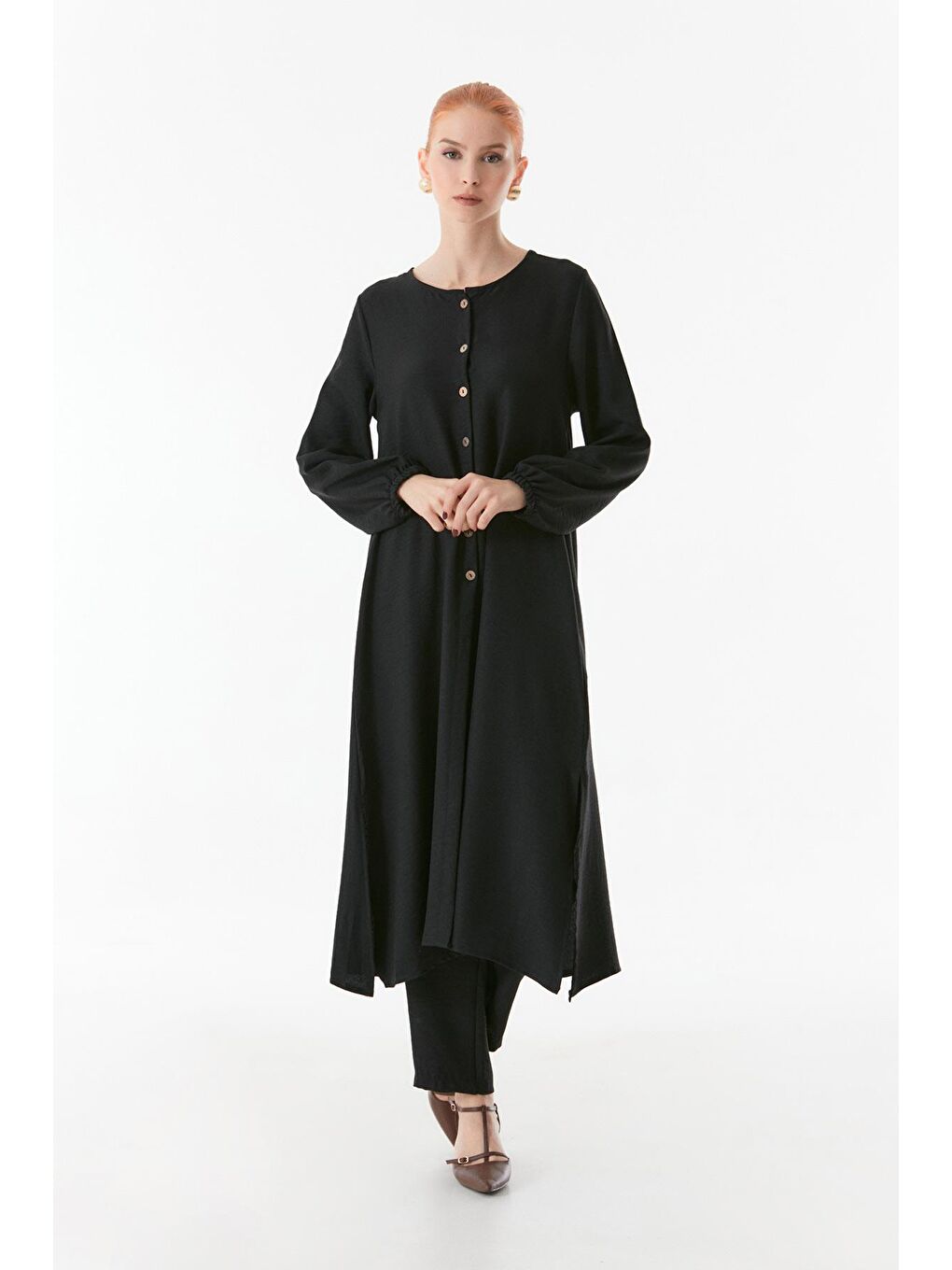 Siyah Basic Düğmeli Takım-2