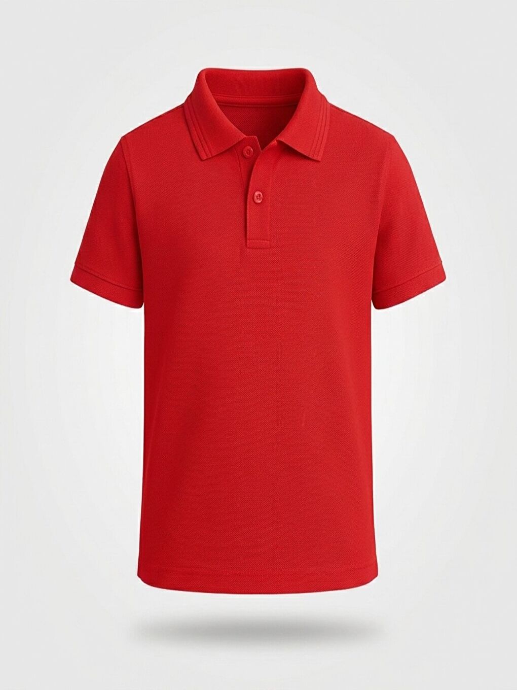Kırmızı Kids Polo Yaka Basic Kısa Kollu Çocuk Tişört-2