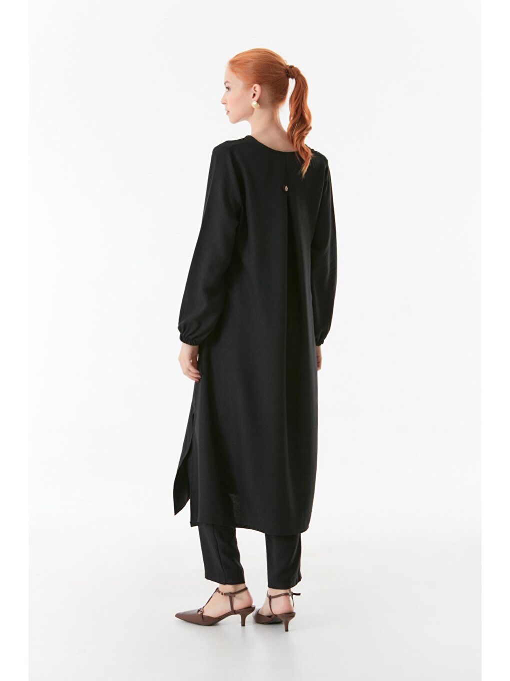 Siyah Basic Düğmeli Takım-3