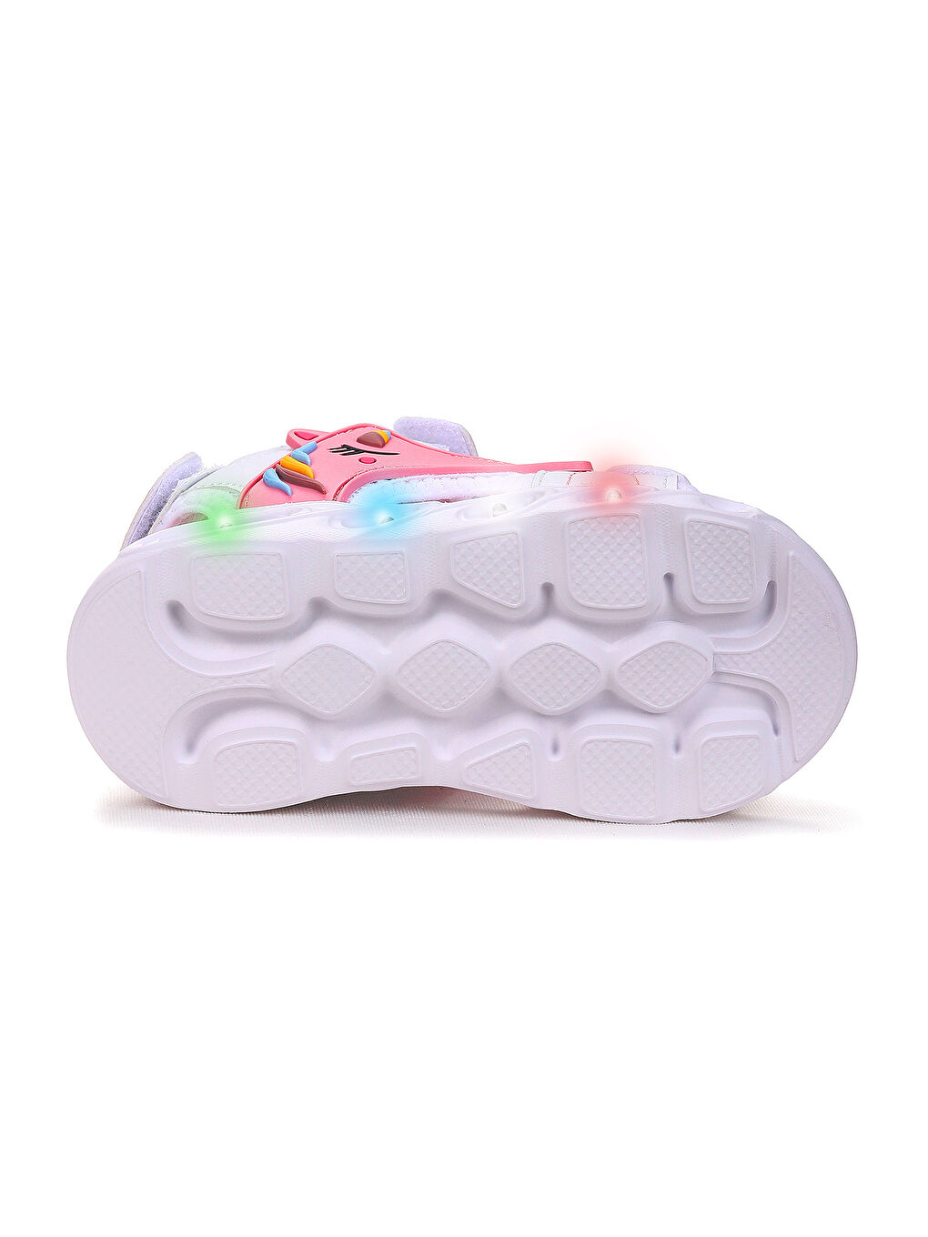 Beyaz Günlük Işıklı Cırtlı Kız Bebek Sandalet Ayakkabı-4
