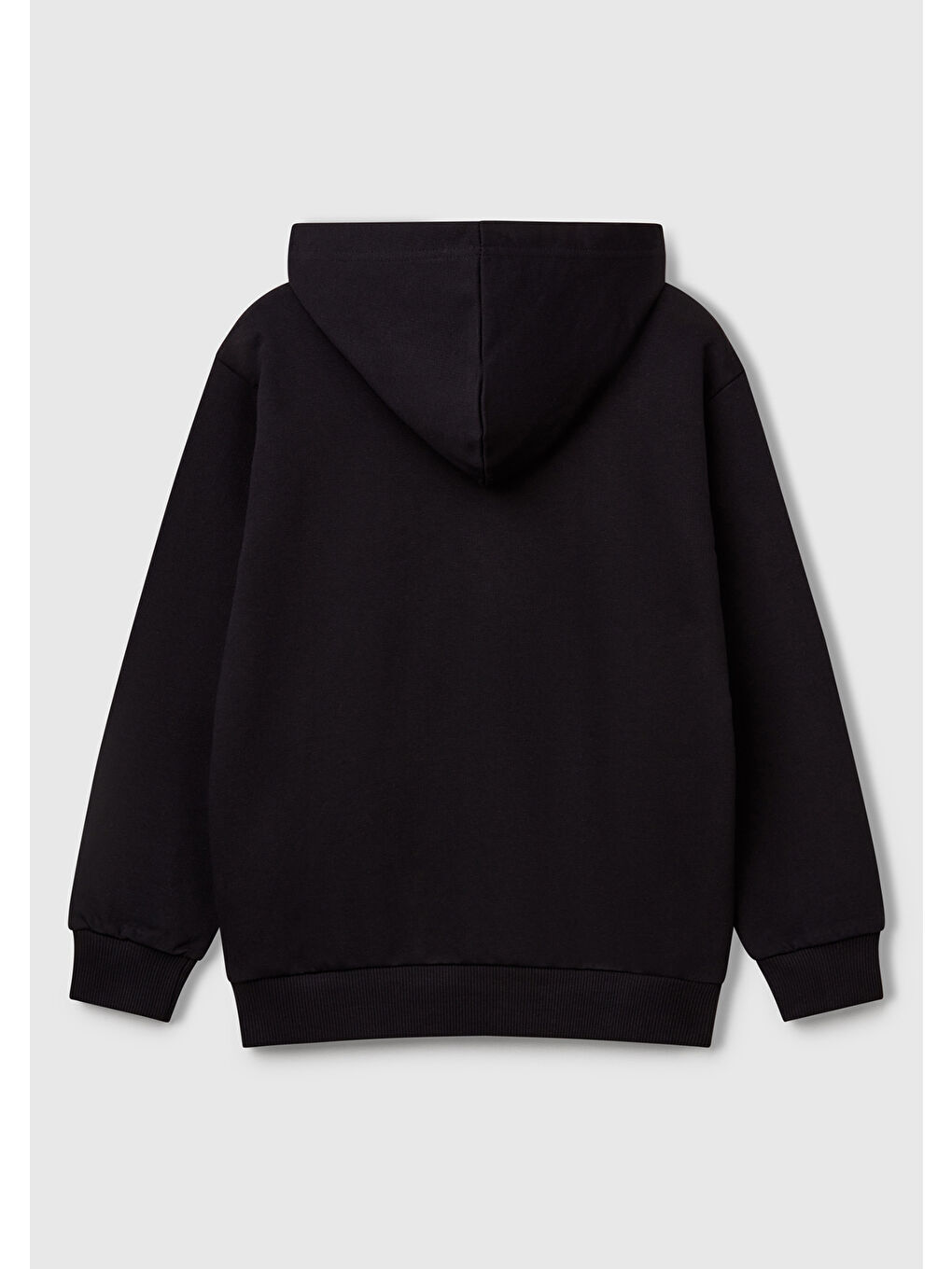 Erkek Çocuk Siyah Marvel Kahraman Baskılı Etiket Logolu Kapüşonlu Sweatshirt-1