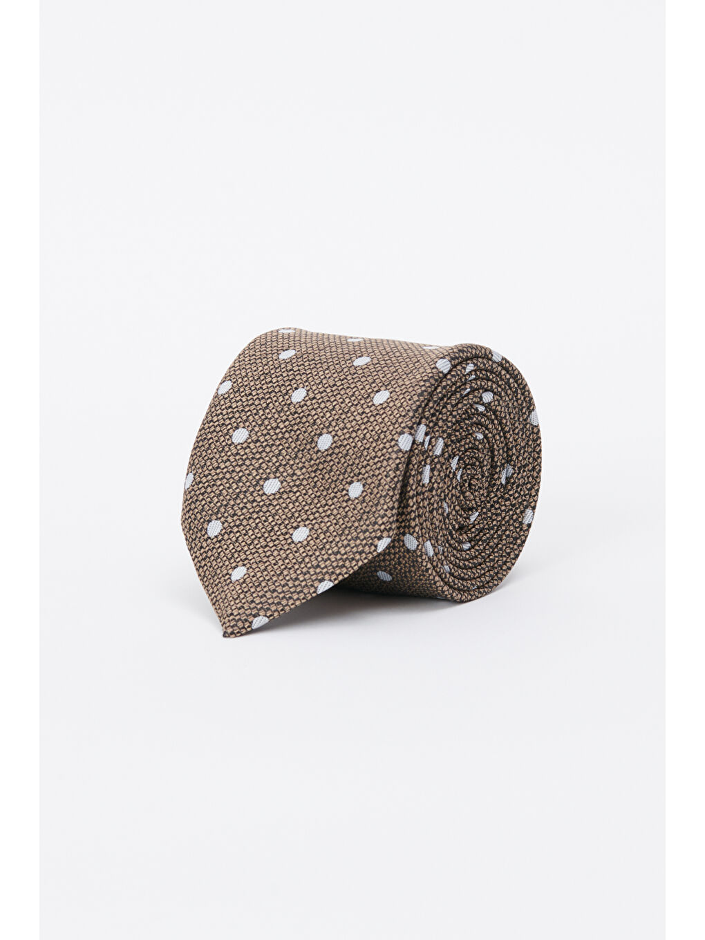 Erkek Bej-Gri Desenli Kravat