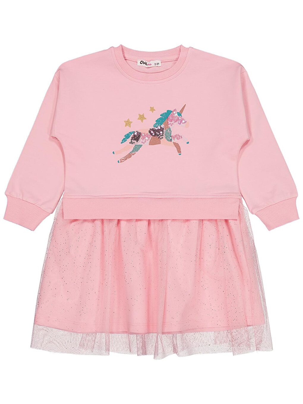 Girls Baskılı 2-5 Yaş Elbise - Pembe 5-6 Yaş