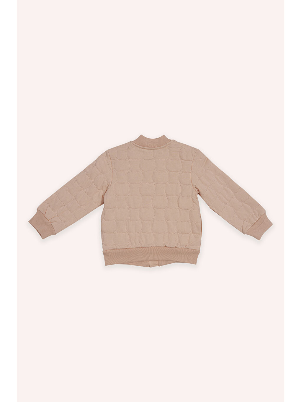 Pembe Kız Bebek Kedi Kapitoneli Fermuarlı Somon Sweatshirt-1