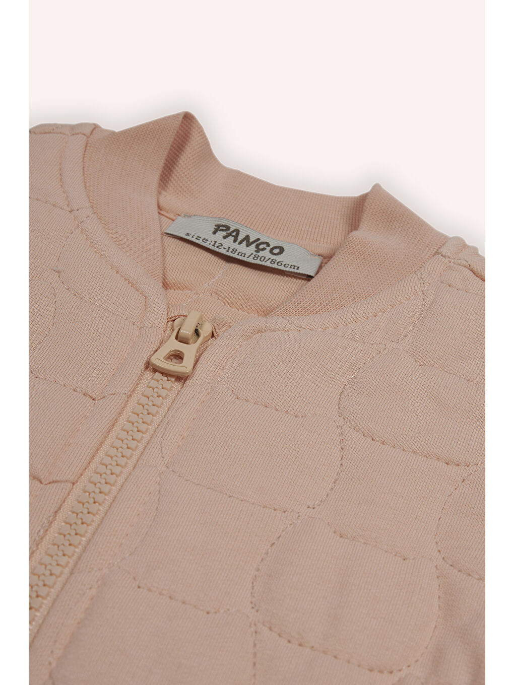 Pembe Kız Bebek Kedi Kapitoneli Fermuarlı Somon Sweatshirt-2