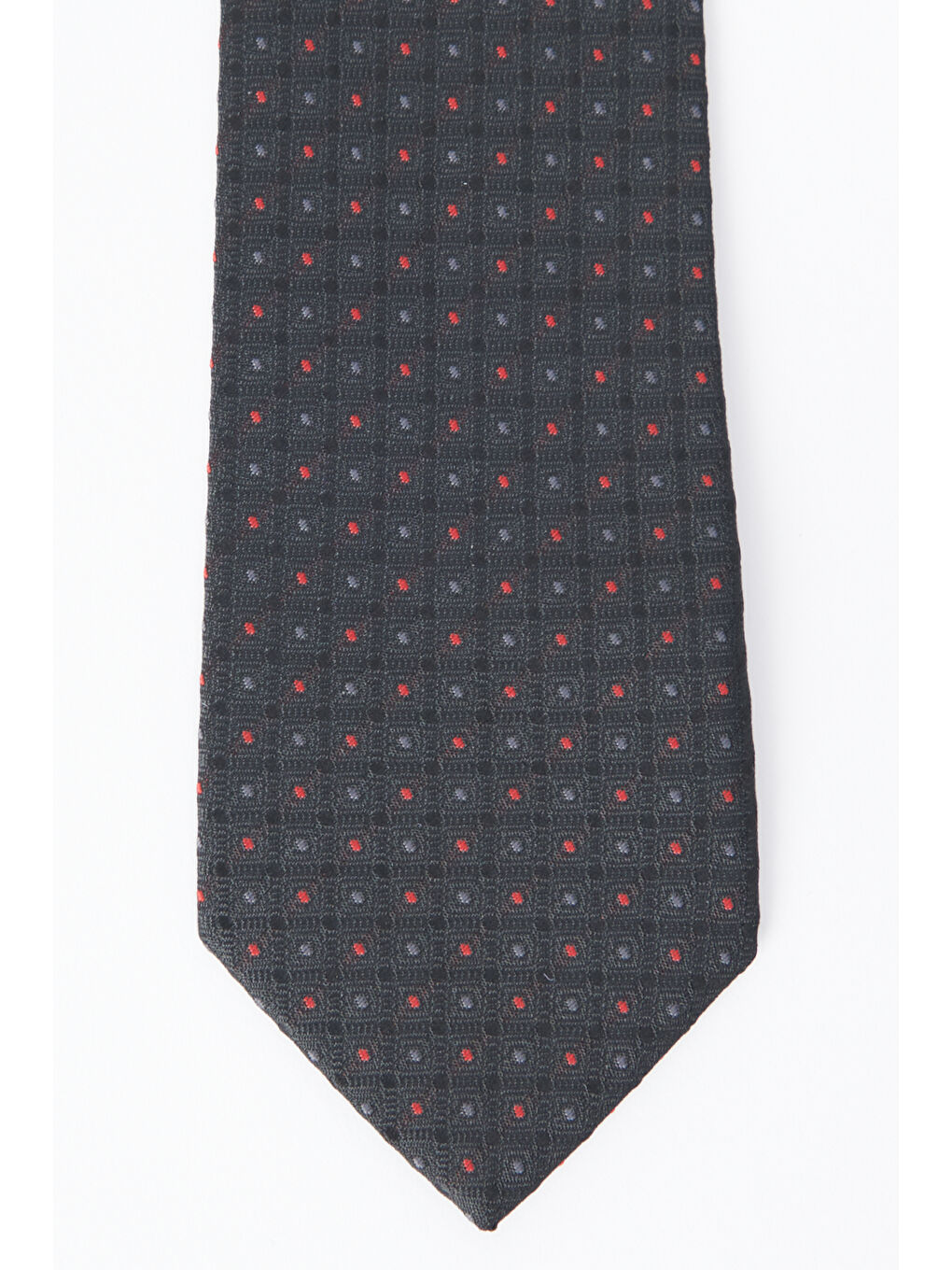 Erkek Siyah-Kırmızı Desenli Kravat-1