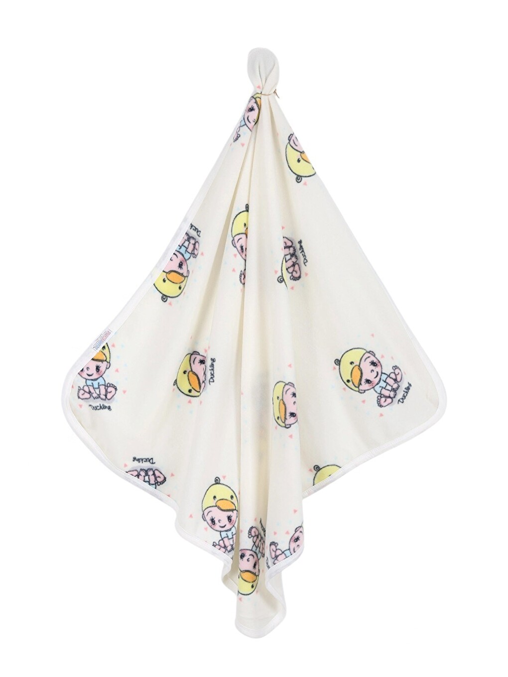 Ekru Bebek Baskılı Polar Bebek Battaniye (en:77cm Boy:87 Cm)-1