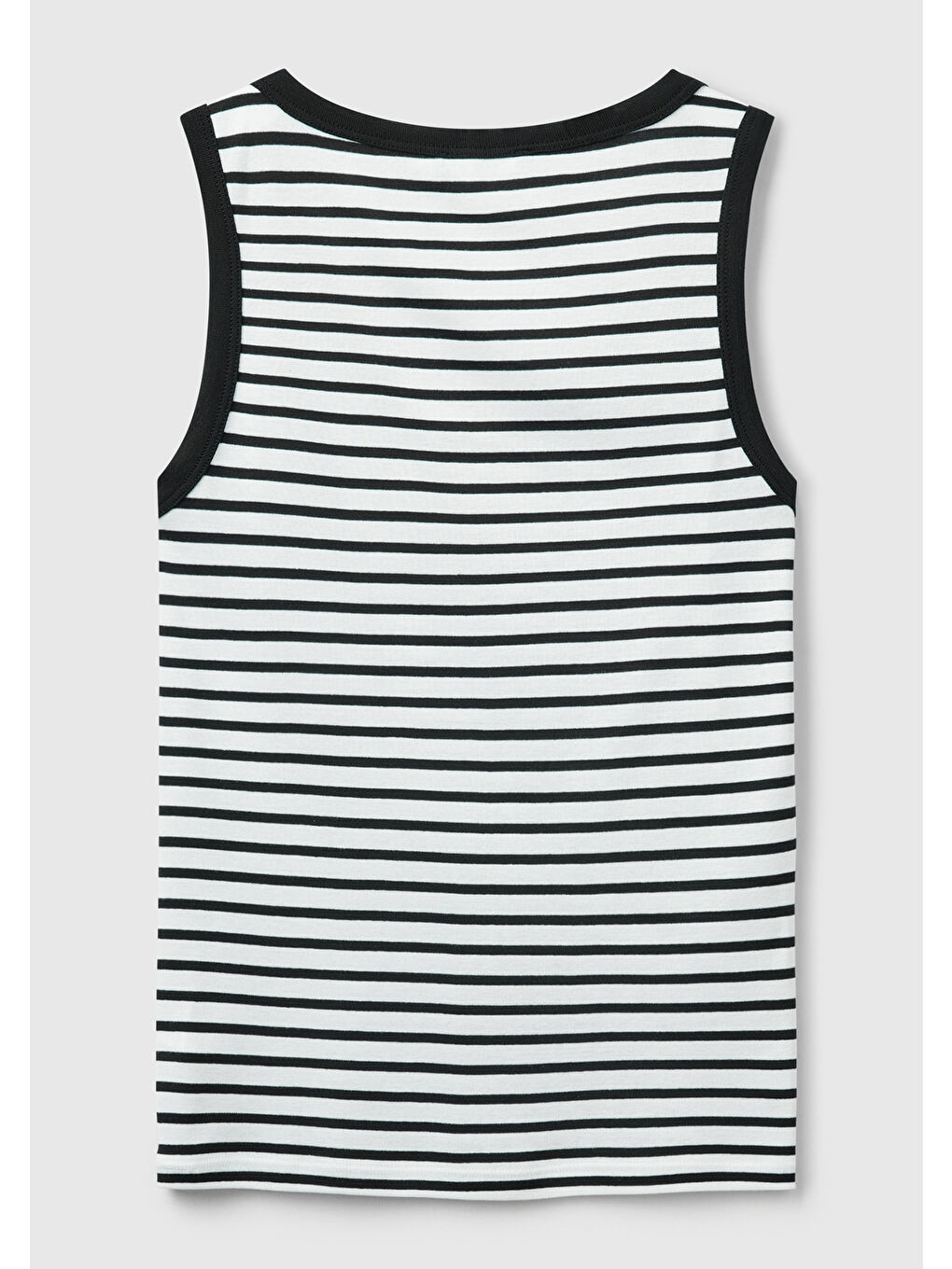 Kadın Beyaz %100 Pamuk Çizgili Logo İşleme Detaylı Regular Fit Atlet-3