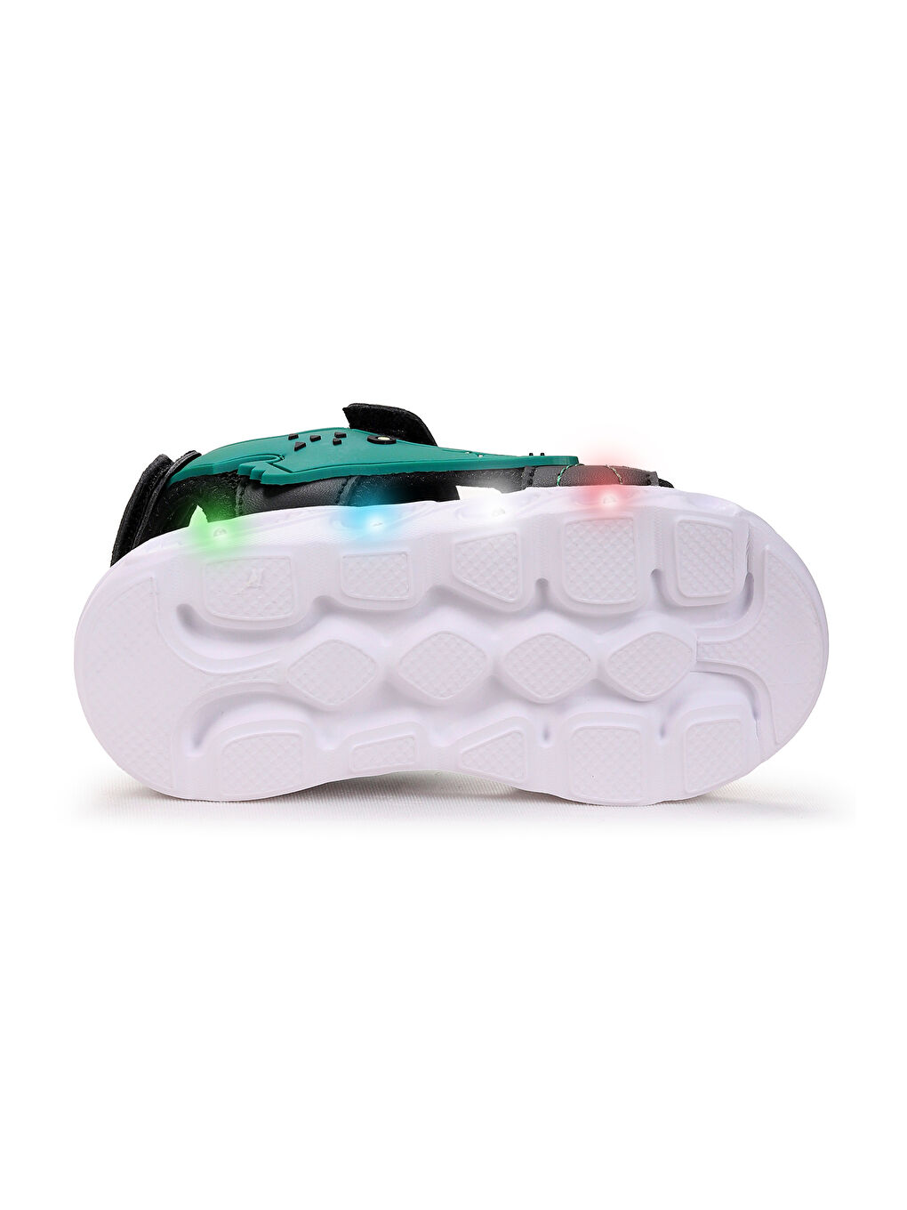 Siyah Arnı Günlük Işıklı Cırtlı Erkek Bebek Sandalet Ayakkabı-4