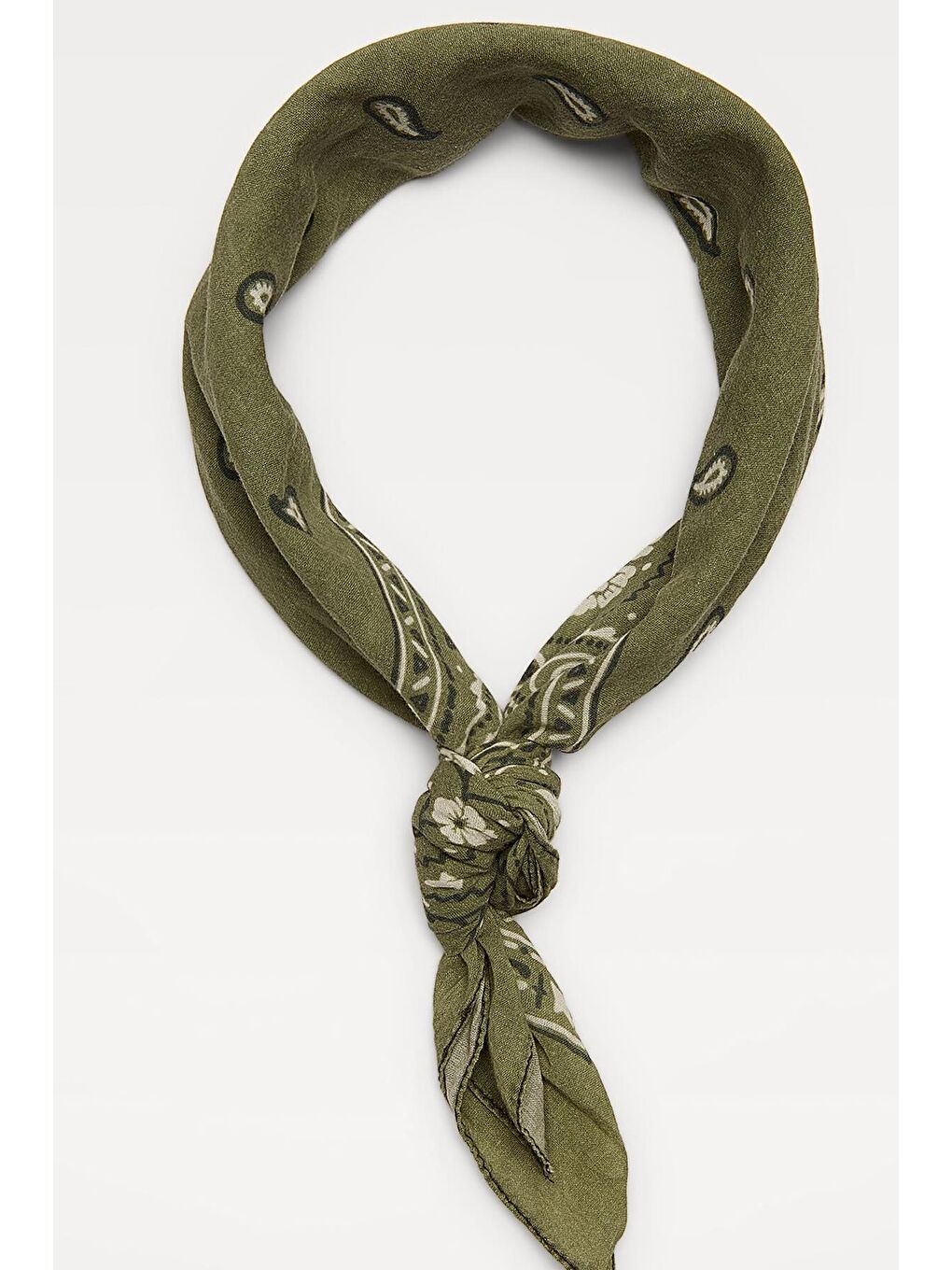 Yeşil In Love Pamuklu Şal Desenli Bandana