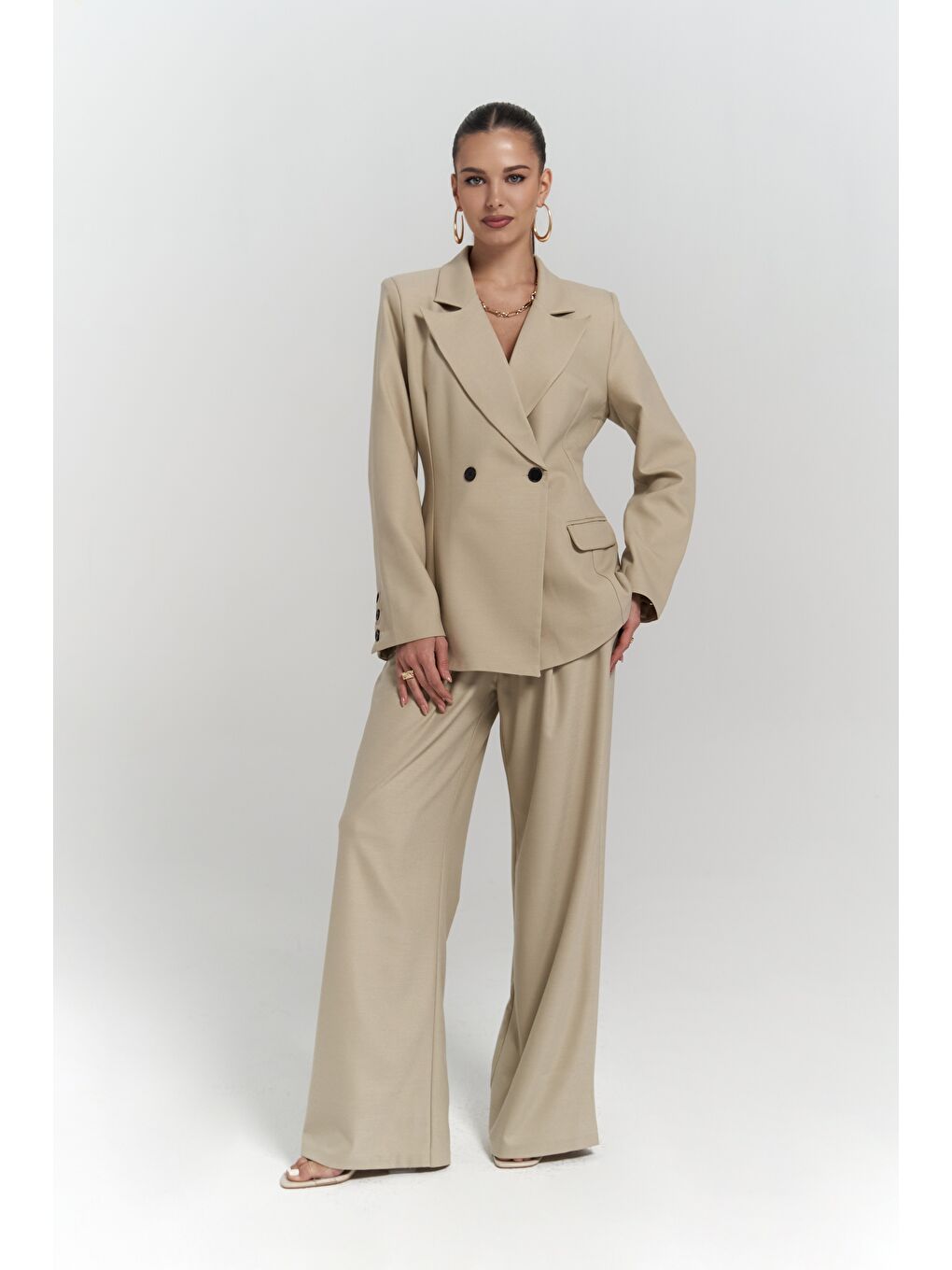 Mai Collection Yeşil Halvyn Dar Kesim Blazer Olive Green Takım