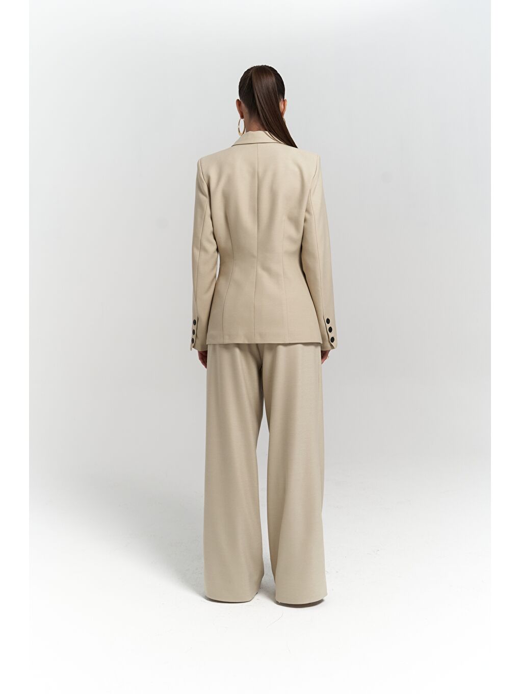 Mai Collection Yeşil Halvyn Dar Kesim Blazer Olive Green Takım - 2
