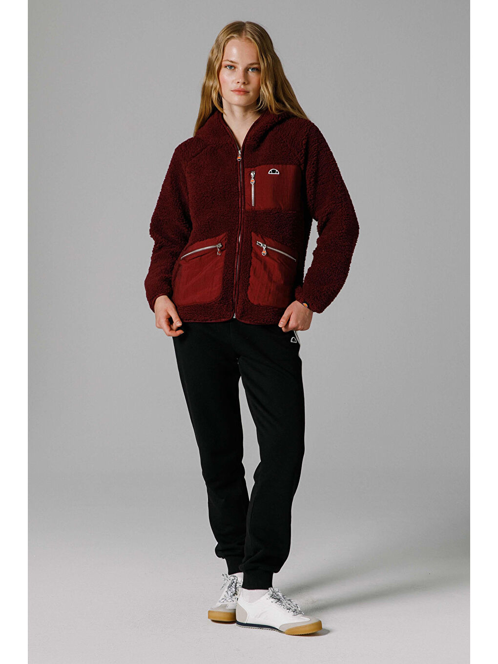 Bordo Regular Fit Kapüşonlu Yumuşak Dokulu Kadın Ceket EF169-BRD-1