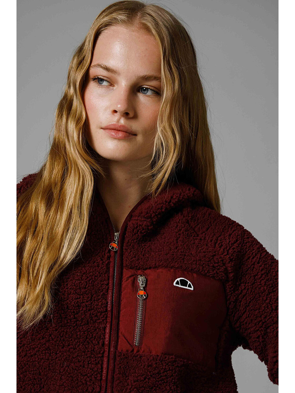 Bordo Regular Fit Kapüşonlu Yumuşak Dokulu Kadın Ceket EF169-BRD-3