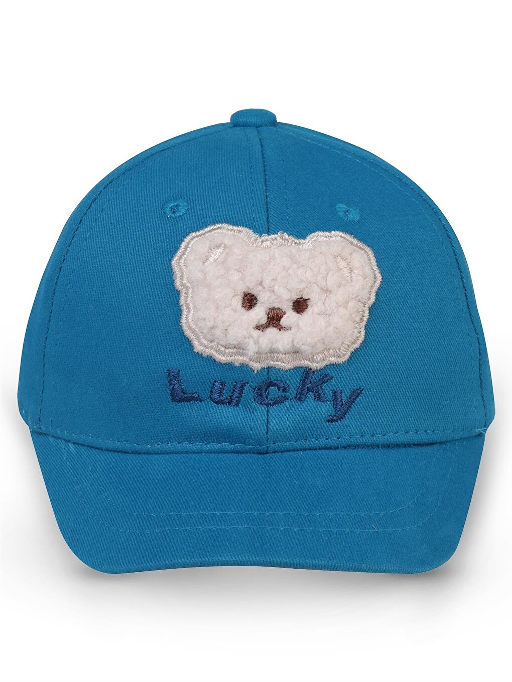 İndigo Baby Bear Süzine Nakış 6-18 Ay Bebek Erkek Kep Şapka - Mavi