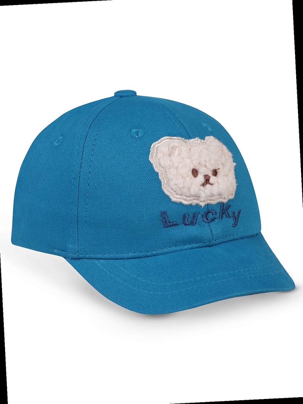 İndigo Baby Bear Süzine Nakış 6-18 Ay Bebek Erkek Kep Şapka - Mavi-1