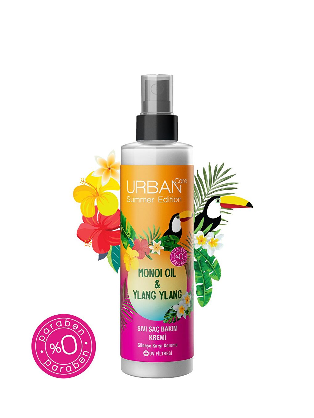 Urban Care Summer-Monoi Yağı&Ylang Ylang Güneş Koruyucu Sıvı Saç Bakım Kremi-Vegan-200ML - 2