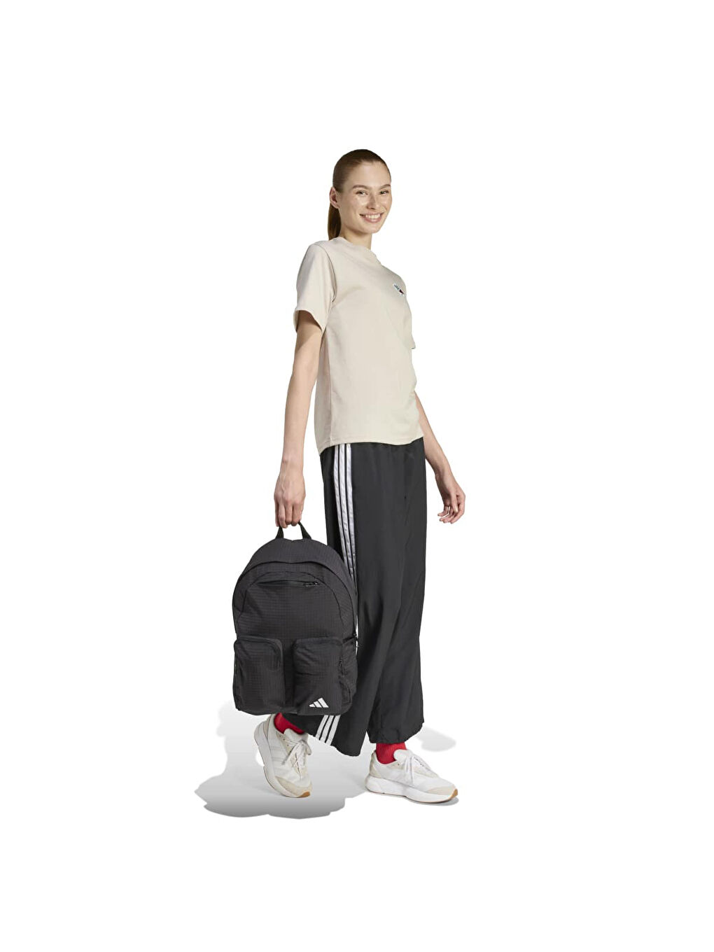 Soft Sport Kadın Beyaz Yuvarlak Yaka Tişört-3