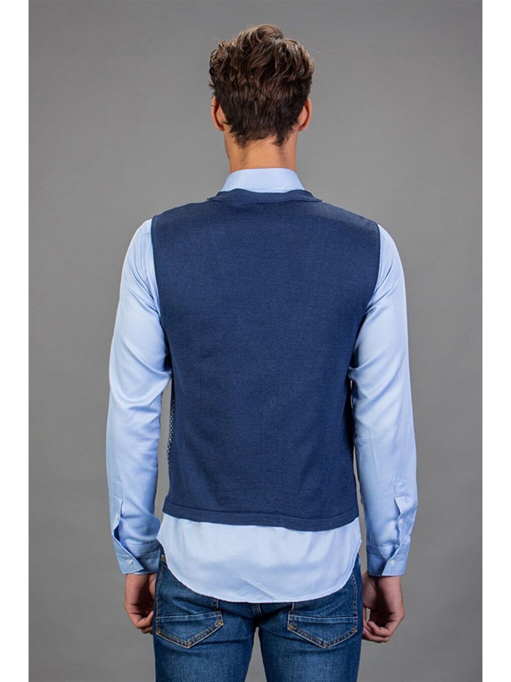 Erkek İndigo Yelek-3
