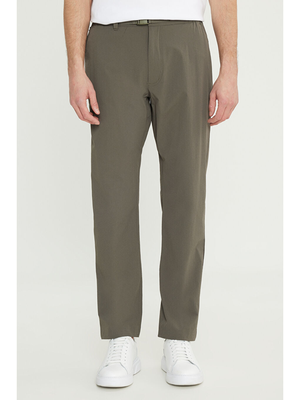 Erkek Haki Relax Fit Rahat Kesim Beli Lastikli Cepli Esnek Takım Elbise Pantolonu