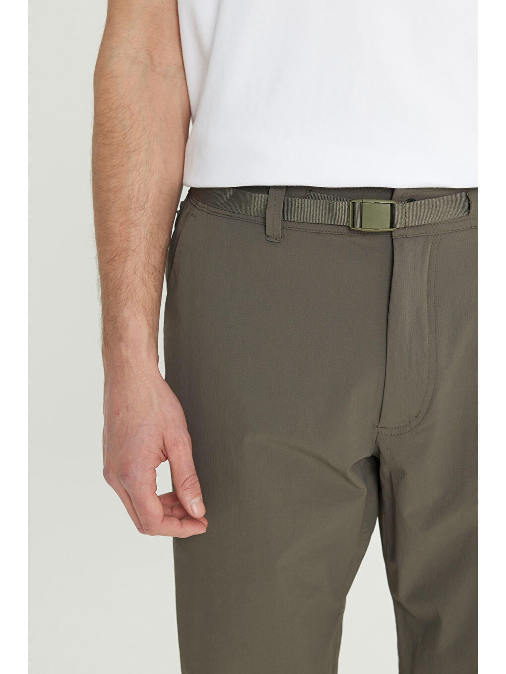 Erkek Haki Relax Fit Rahat Kesim Beli Lastikli Cepli Esnek Takım Elbise Pantolonu-3