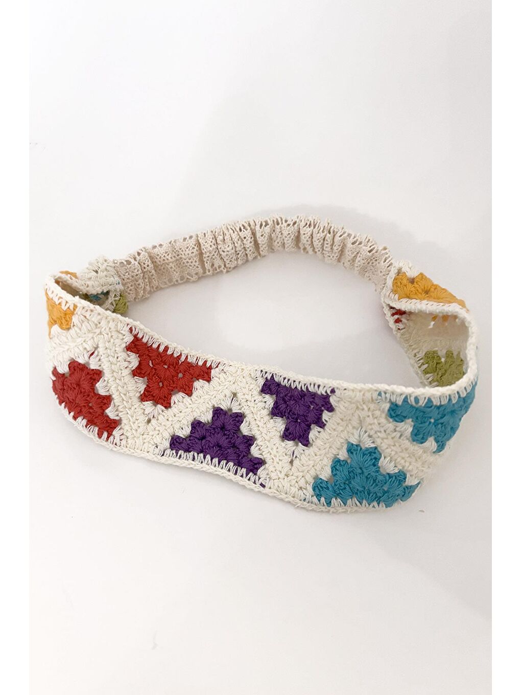 Mavi Tığ Örgülü Soft Saç Bandı-1