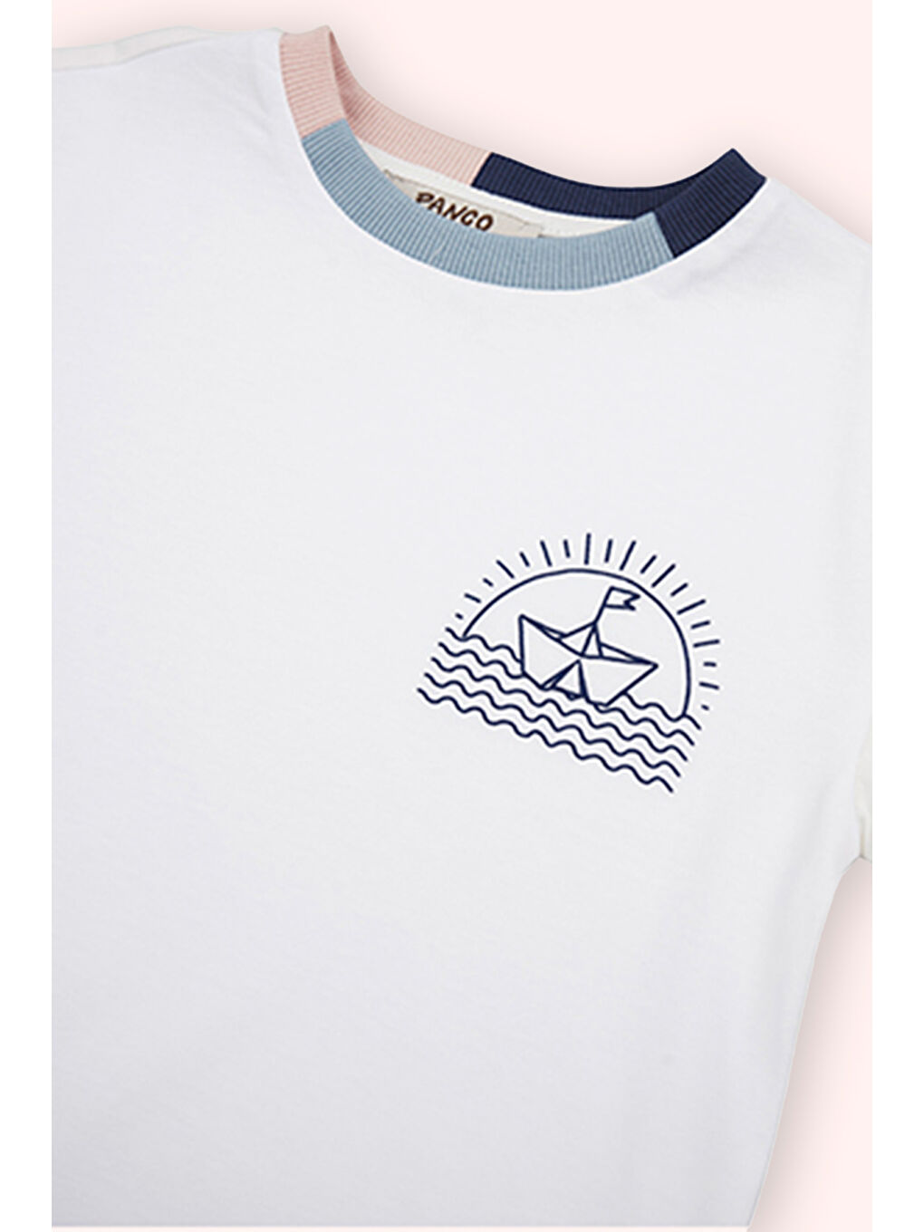 Beyaz Erkek Çocuk Kısa Kollu T-Shirt Pembe-2