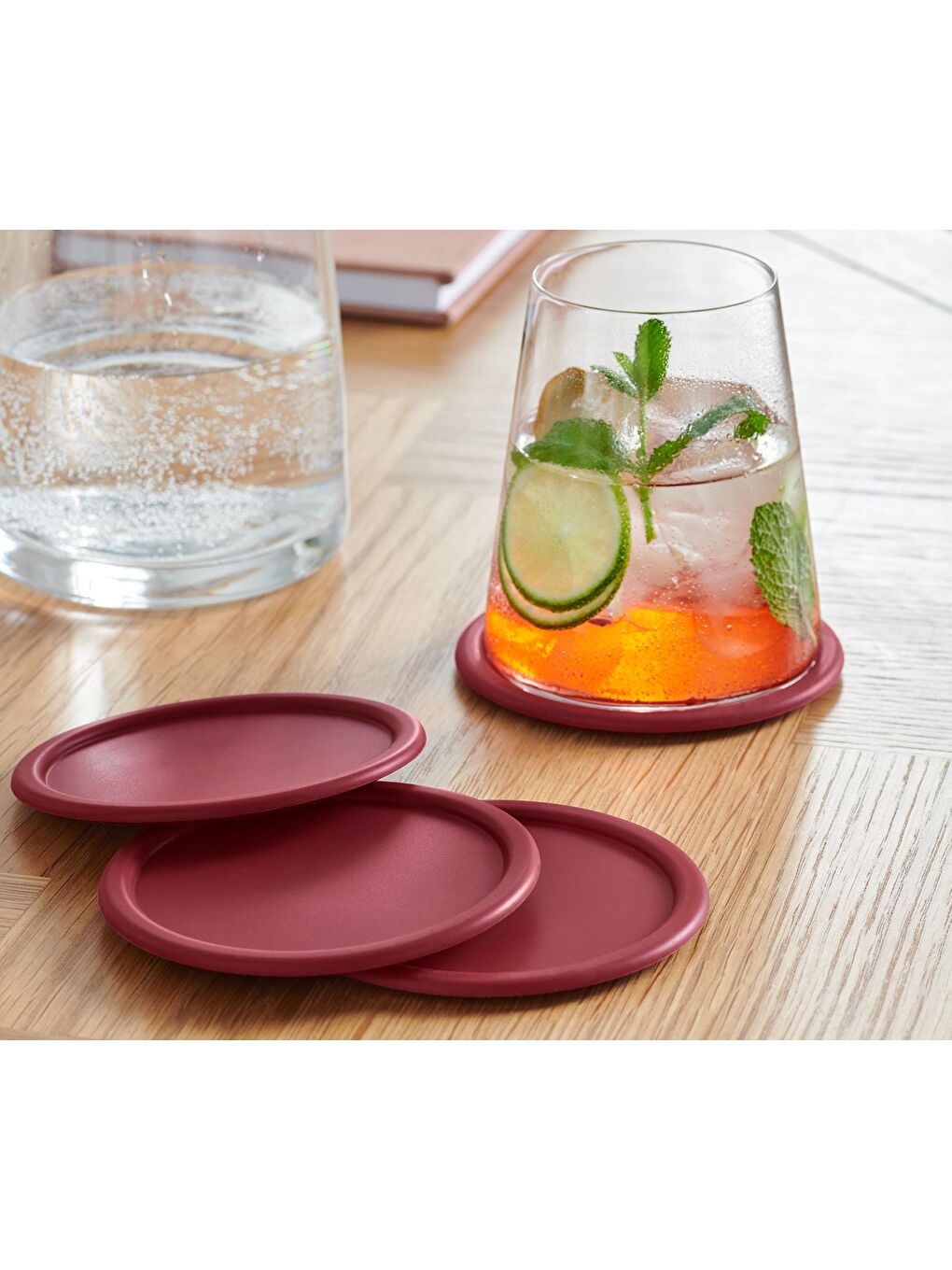 Renksiz Bardak Altlığı, 4 Adet, Silikon