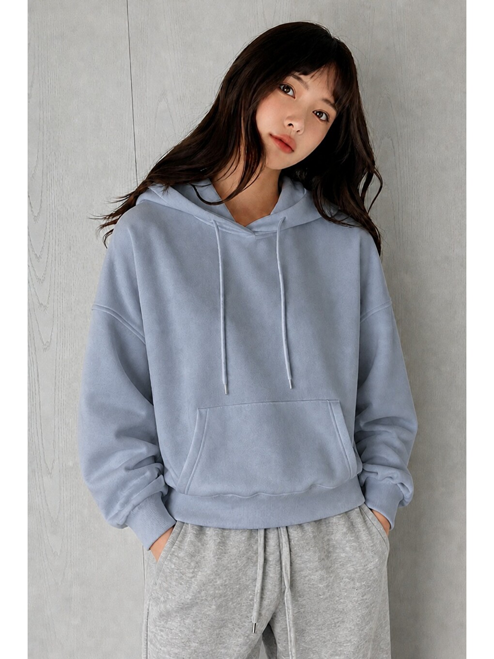 Mavi Kadın Oversize Kapüşonlu Sweatshirt Rahat Kalıp Günlük Basic Hoodie-3