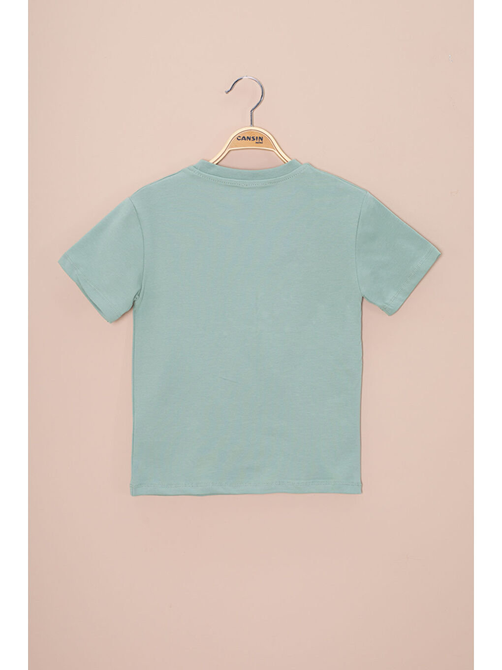 Yeşil Araba Baskılı Nakış Detaylı Erkek Çocuk Bisiklet Yaka Tişört 20958-2