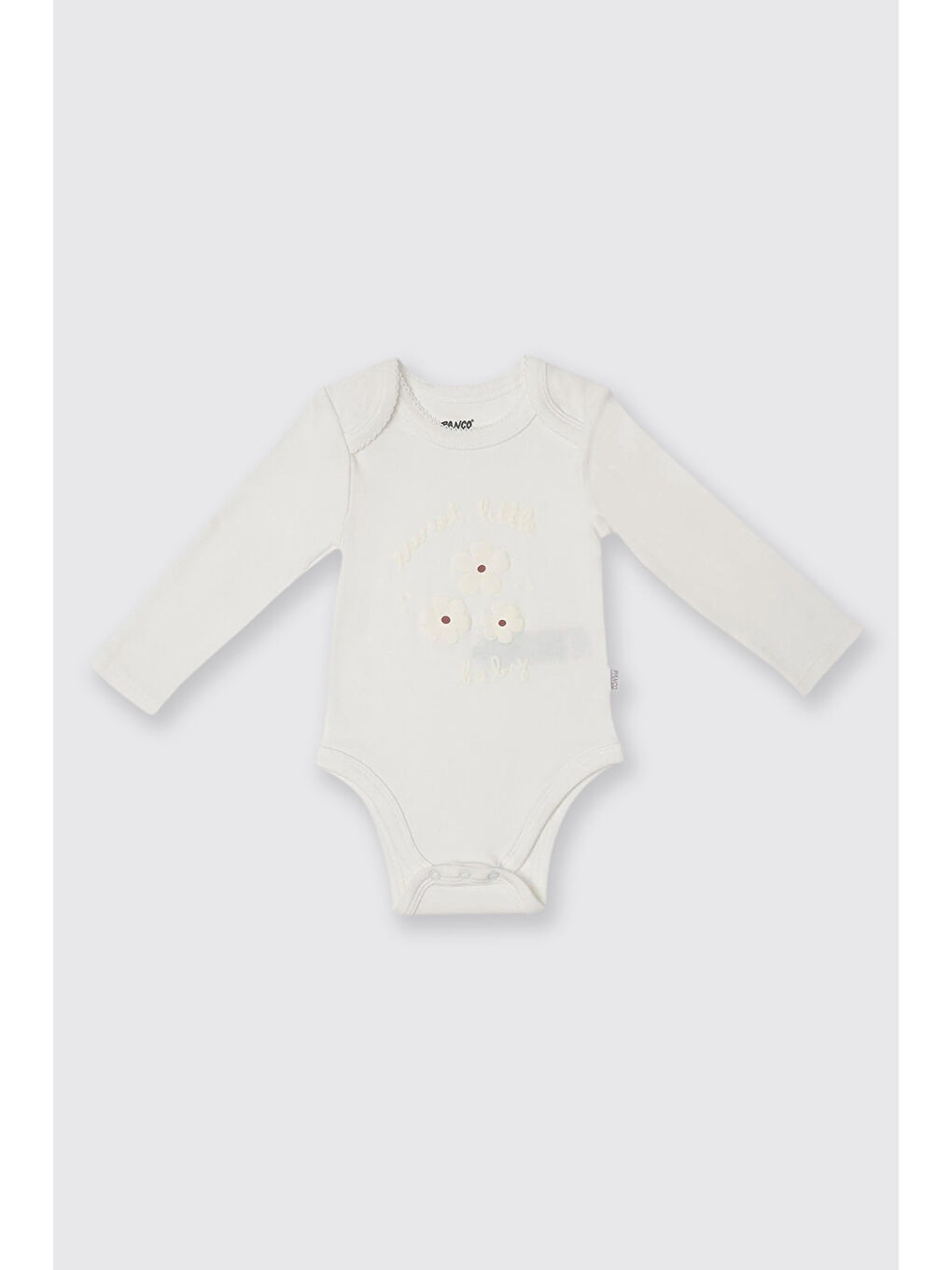 Kız Bebek Uzun Kollu Ekru Body