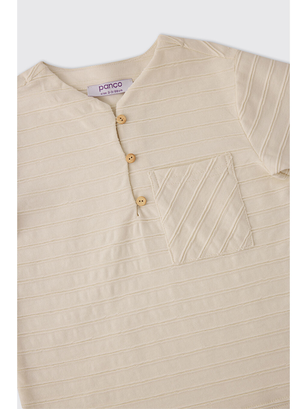 Erkek Bebek Kısa Kollu Ekru Tişört-2