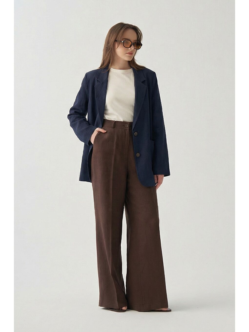 Lacivert-Keten Blazer Ceket