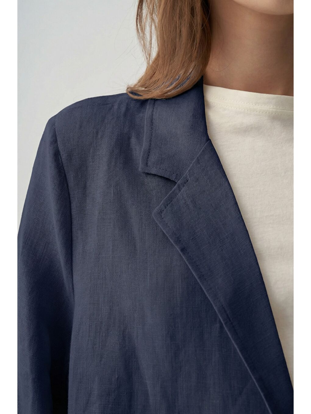 Lacivert-Keten Blazer Ceket-3