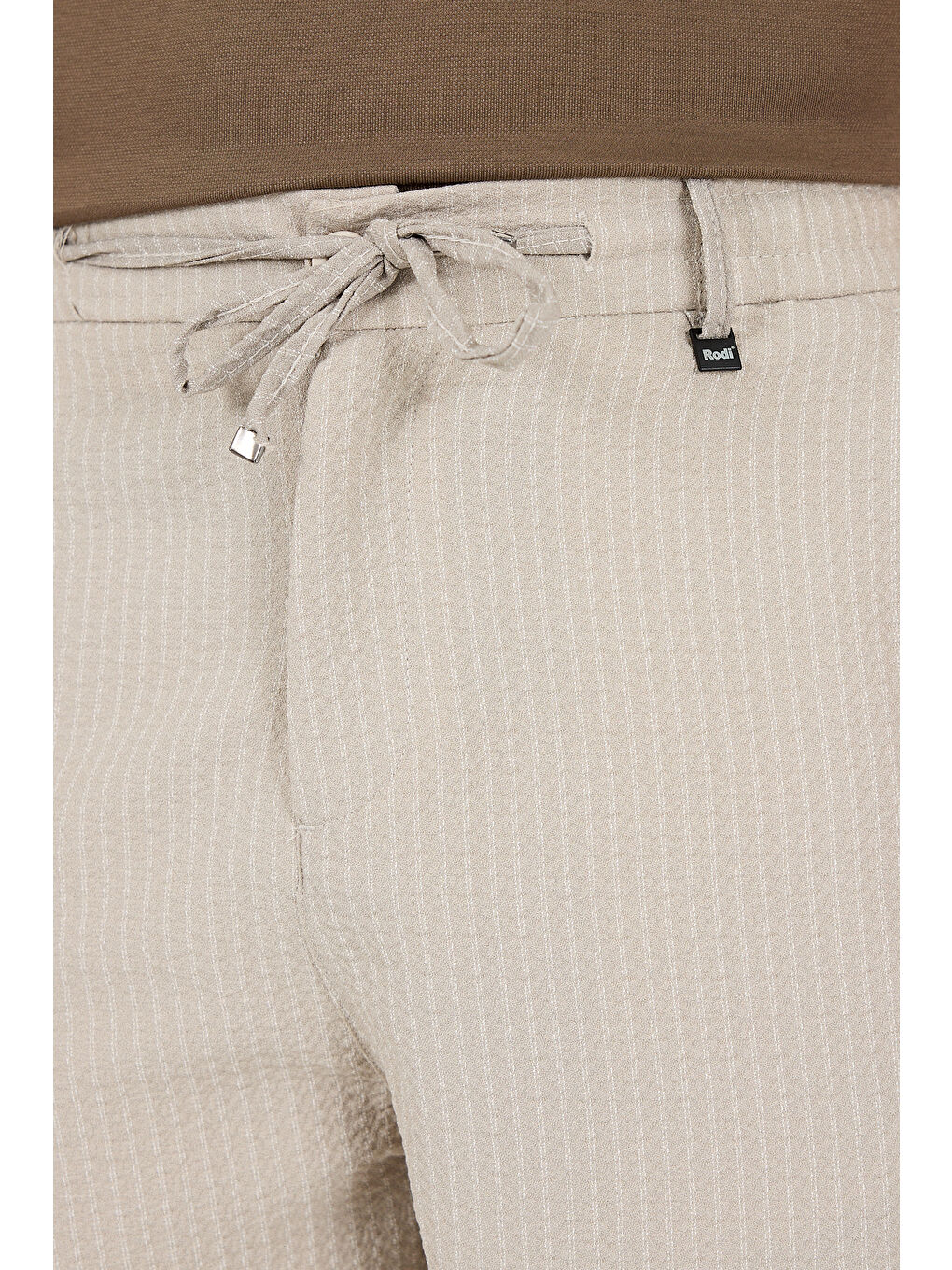 Bej Erkek Çizgili Cepli Yazlık Şort - Rahat Kalıp Spor ve Günlük Kullanıma Uygun Şort 2314-2