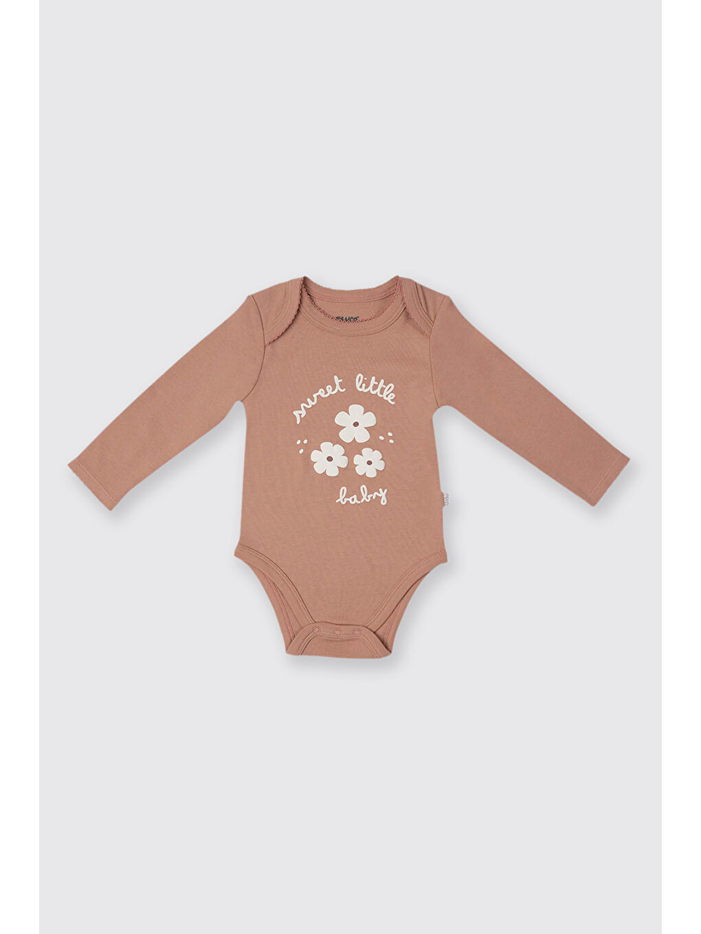 Pembe Kız Bebek Gül Uzun Kollu Body