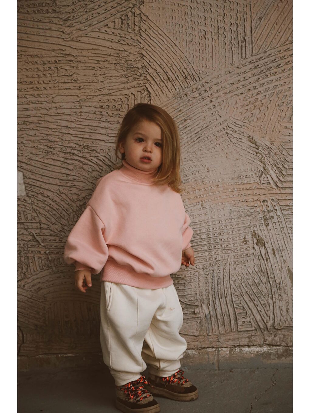 Pembe Balıkçı Yaka Polarlı Eşofman Takımı 1-5 Yaş