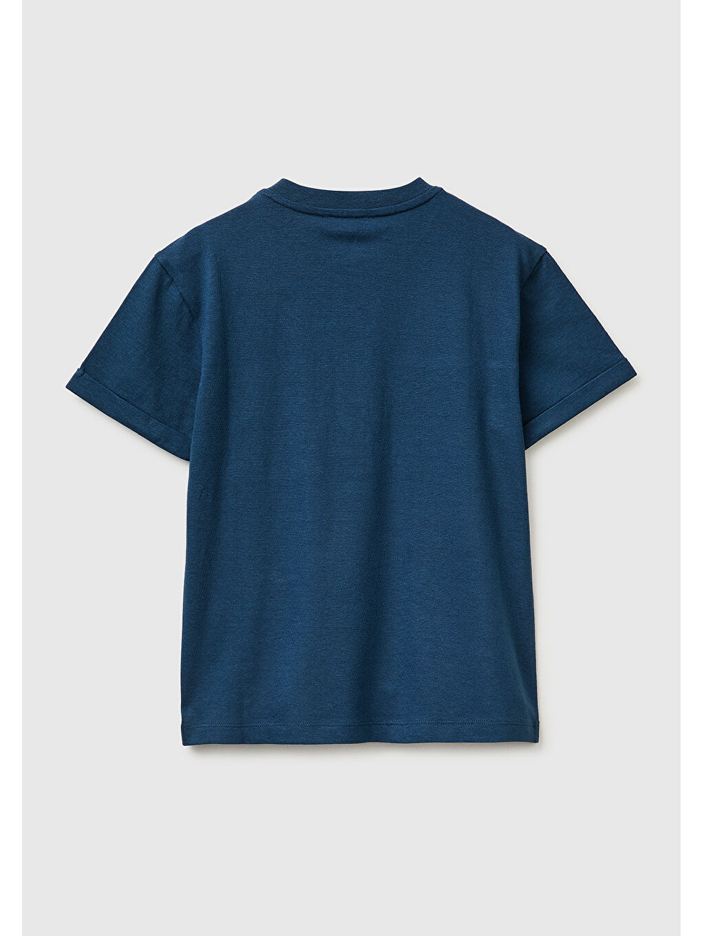 Erkek Çocuk Koyu Lacivert Logo İşlemeli Düğmeli Cep Detaylı Henley Yaka T-Shirt-1
