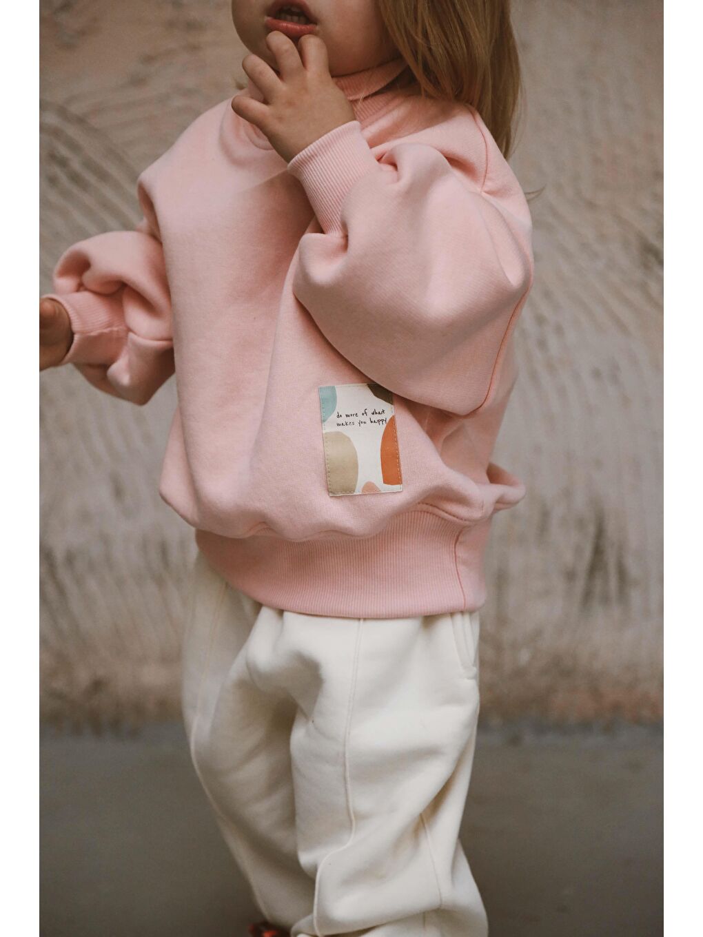 Pembe Balıkçı Yaka Polarlı Eşofman Takımı 1-5 Yaş-3