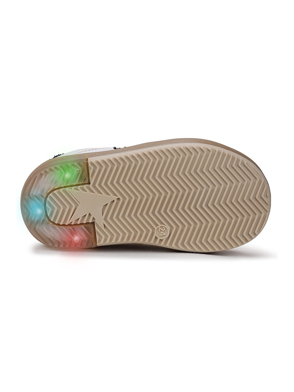 Beyaz Rena Günlük Cırtlı Işıklı Kız Bebek Spor Ayakkabı-4