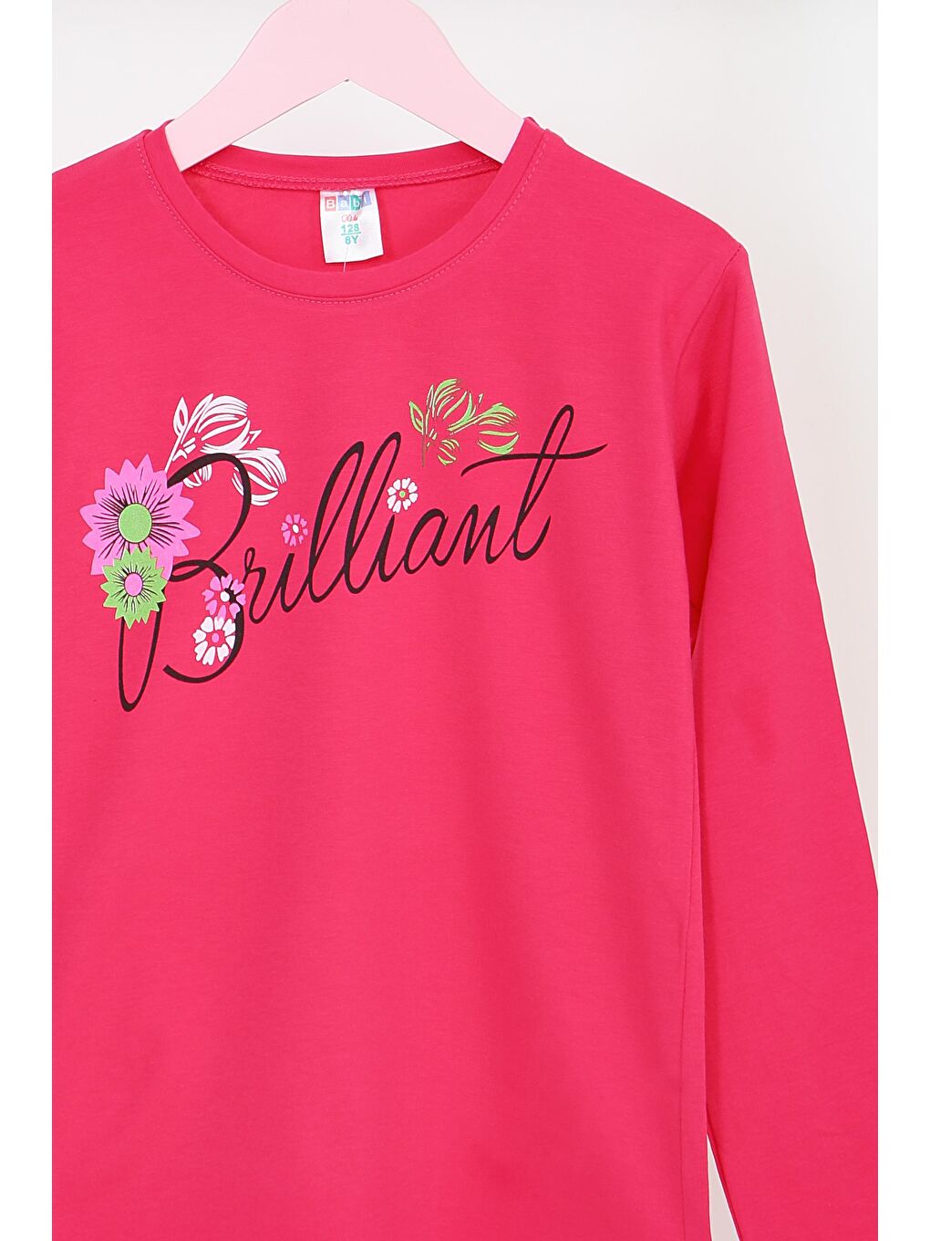 Fuşya Kız Çocuk Fusya Uzun Kollu Baskılı Penye Badi - 27699-1