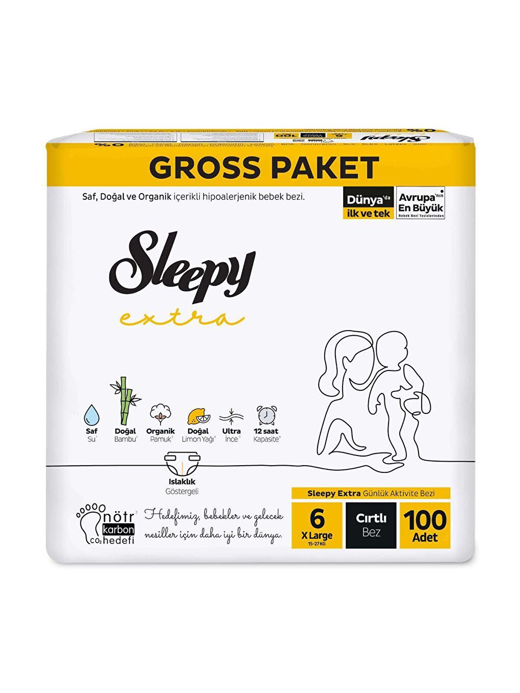 Sleepy Beyaz Extra Günlük Aktivite Gross Paket Bebek Bezi 6 Numara Xlarge 100 Adet - 1