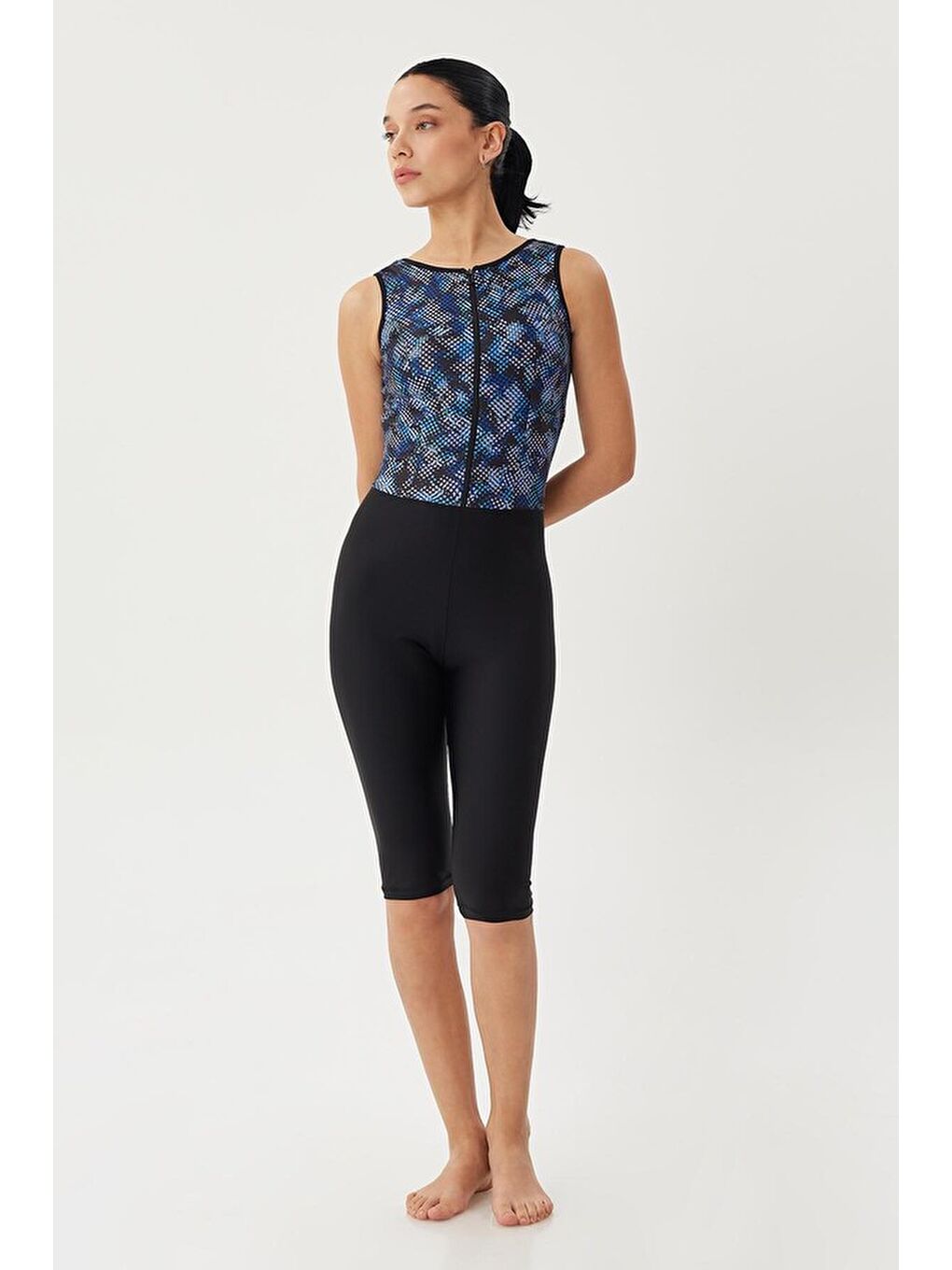 Uzun Şortlu Yüzücü Mayo Point 2444 Siyah-2