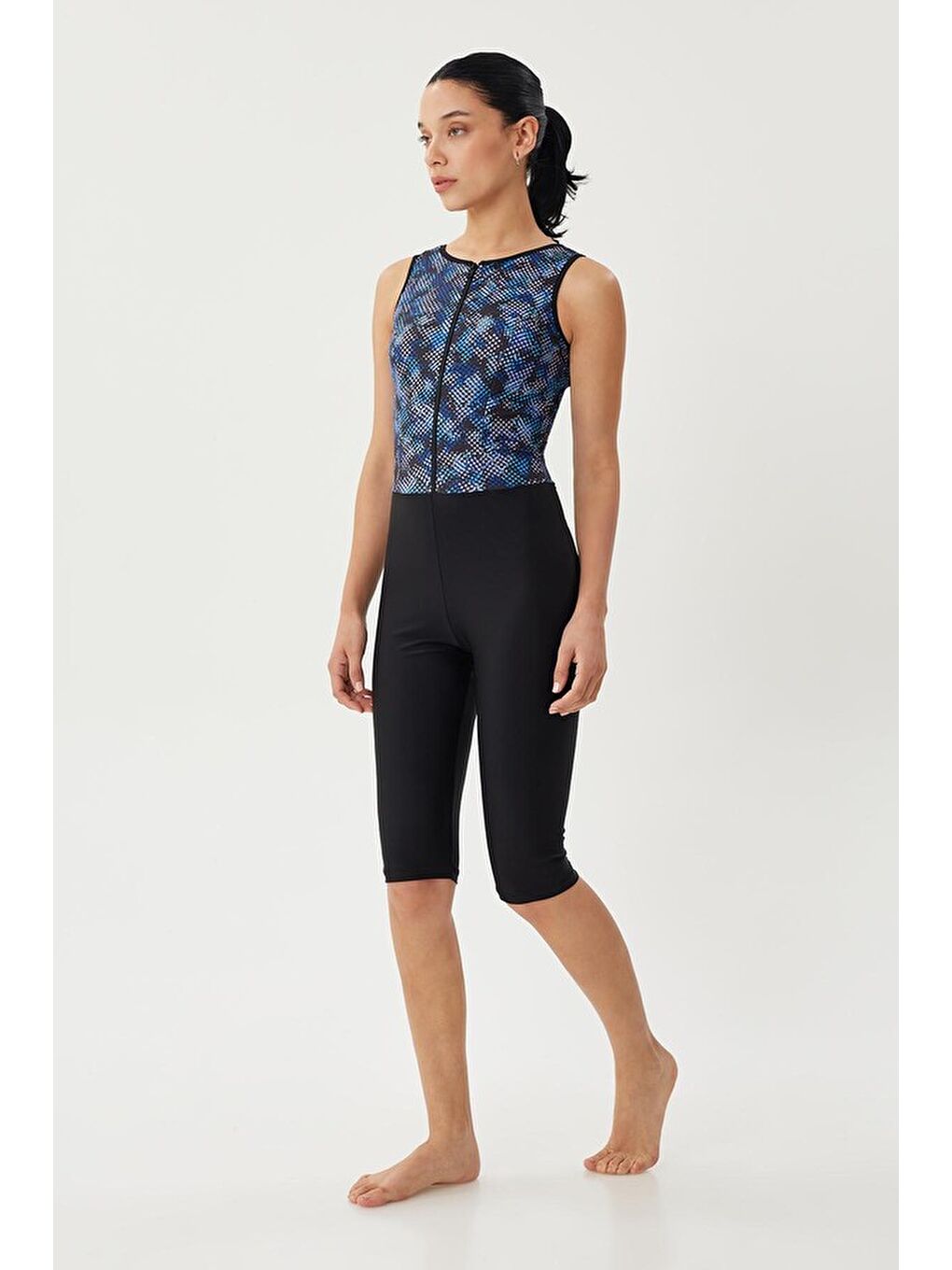 Uzun Şortlu Yüzücü Mayo Point 2444 Siyah-3