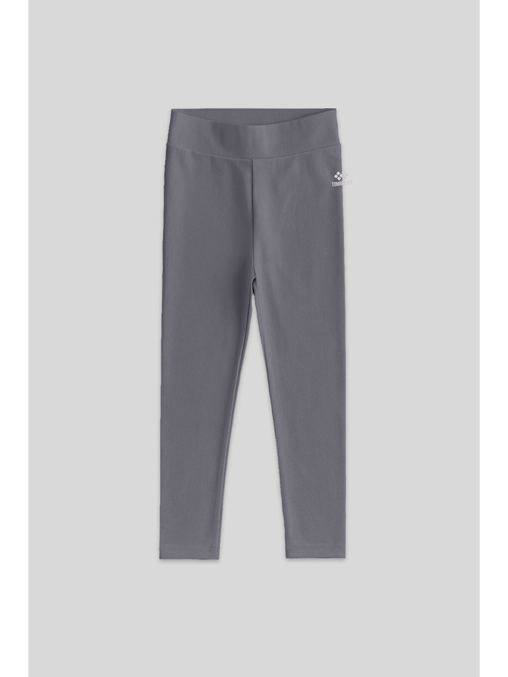 Koyu Gri Yüksek Bel Dar Paça Kız Çocuk Tayt - 75047