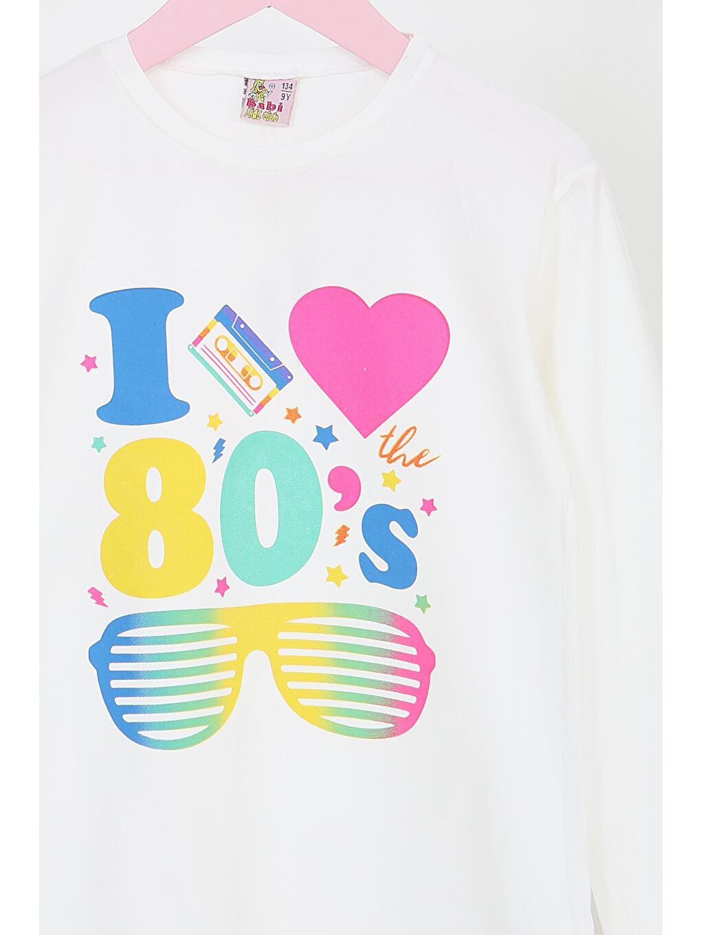 Kız Çocuk Beyaz Uzun Kollu Baskılı Penye Badi - 27692-1