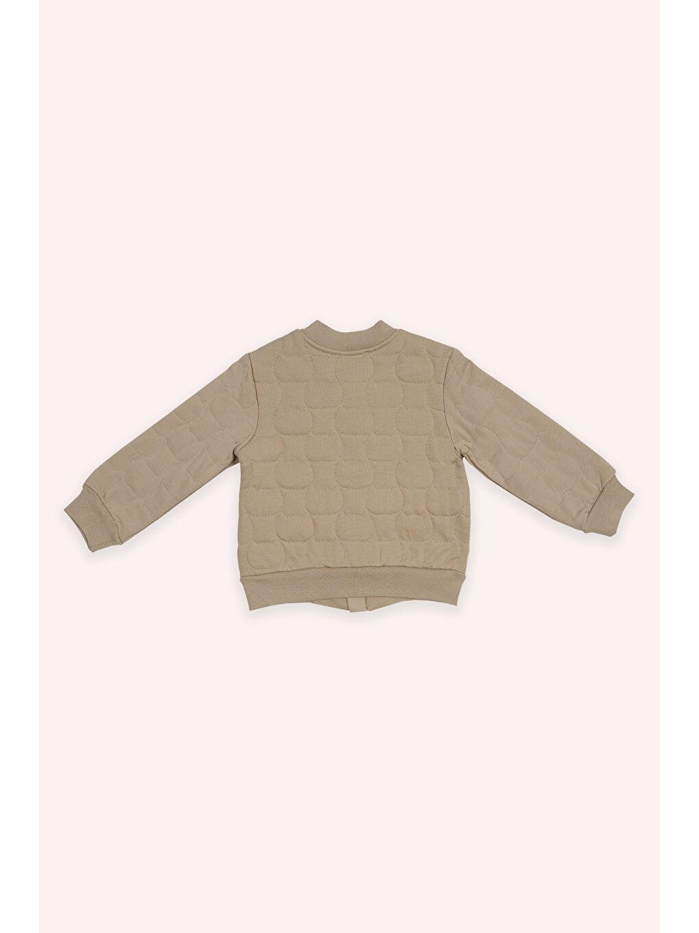 Kız Bebek Kedi Kapitoneli Fermuarlı Bej Sweatshirt-1