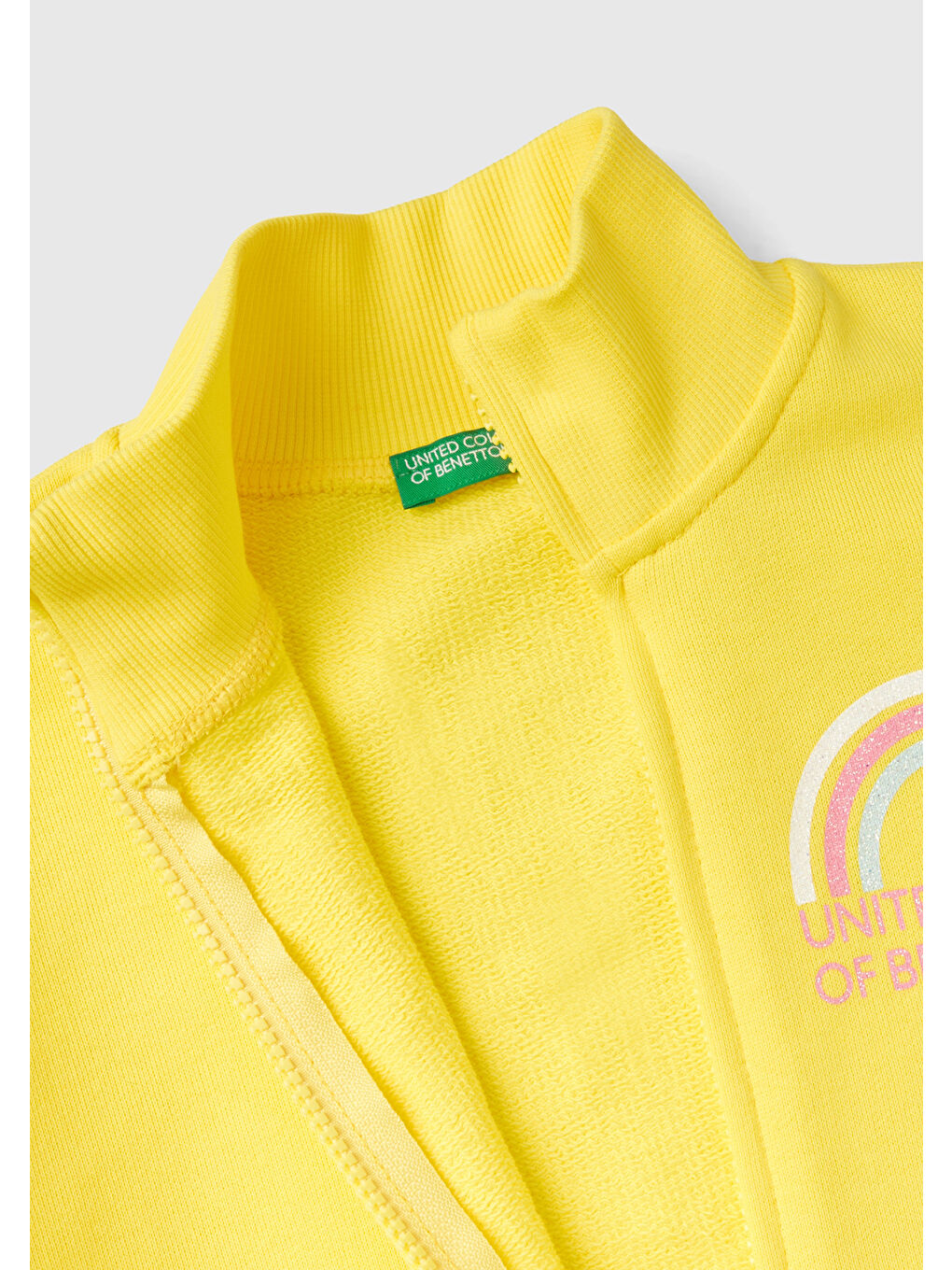 Kız Çocuk Sarı  Baskılı  Fermuarlı Sweatshirt-1